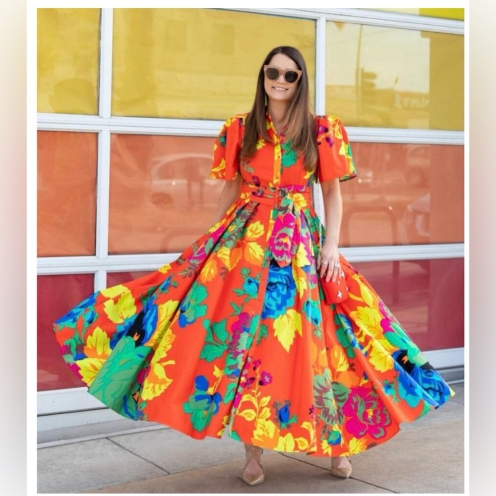 Christopher John Rogers Red Floral Maxi Dress - Picture 3 of 9